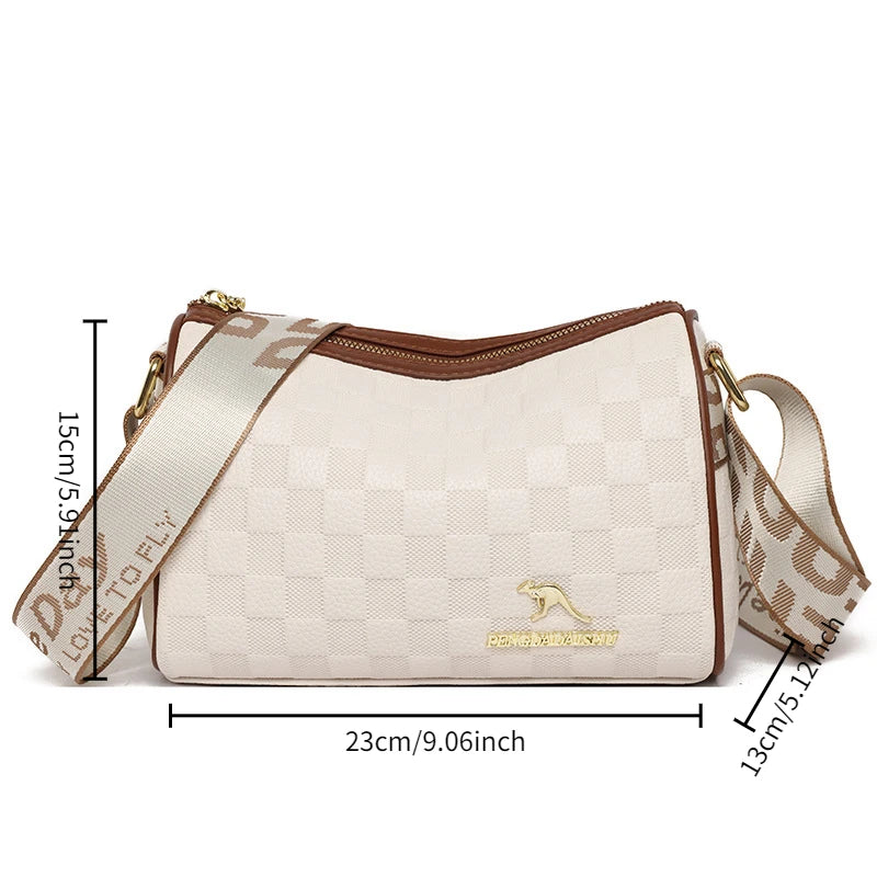 Women’s Soft Leather Pillow Bag – Large Capacity Shoulder & Crossbody Bag with Wide Strap