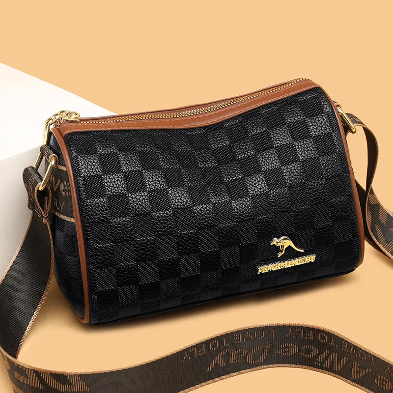 Women’s Soft Leather Pillow Bag – Large Capacity Shoulder & Crossbody Bag with Wide Strap