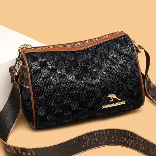 Women’s Soft Leather Pillow Bag – Large Capacity Shoulder & Crossbody Bag with Wide Strap