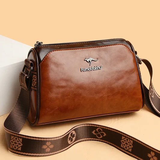 Women’s Retro Double-Sided Pillow Bag – Large Capacity Solid Color Shoulder & Crossbody Bag