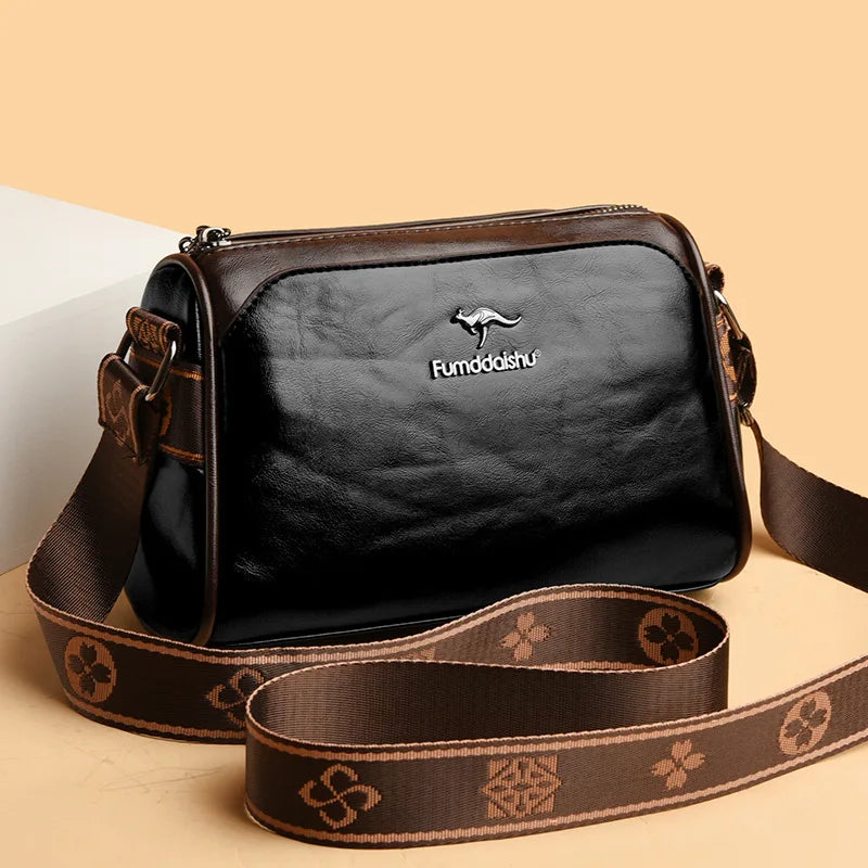Women’s Retro Double-Sided Pillow Bag – Large Capacity Solid Color Shoulder & Crossbody Bag
